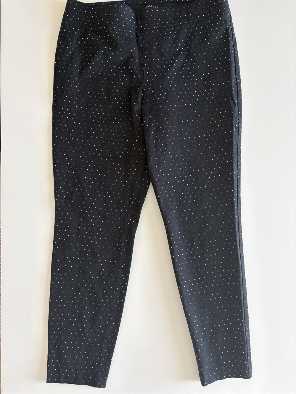 Talbots Black Dress Pants with White Microdot Pattern